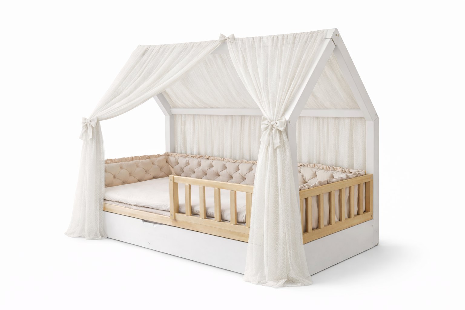 Tüll-Vorhang für das Hausbett – Cremeweiss Tüll-Vorhang für das Hausbett – Cremeweiss