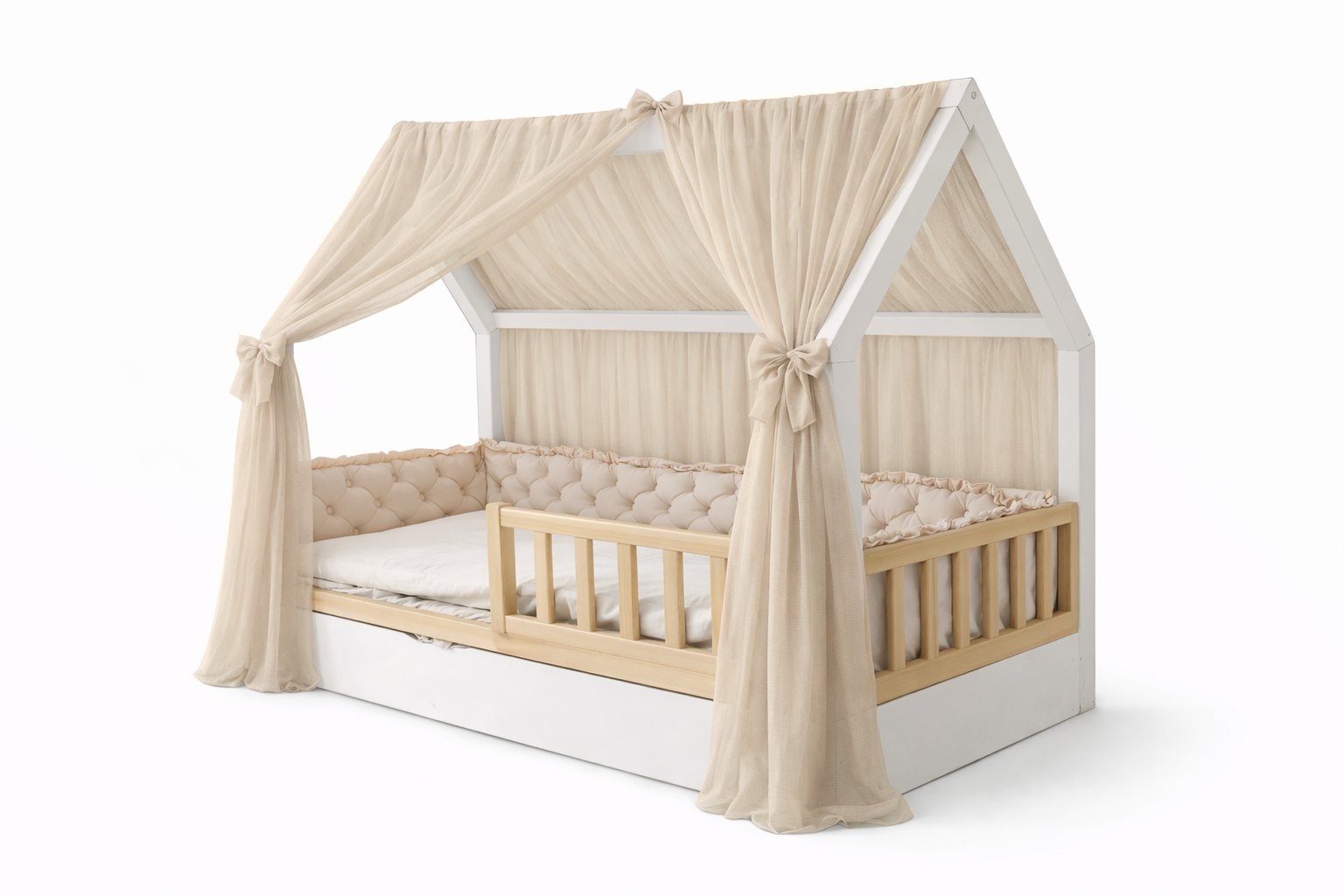 Tüll-Vorhang für das Hausbett – Warmes Beige Tüll-Vorhang für das Hausbett – Warmes Beige